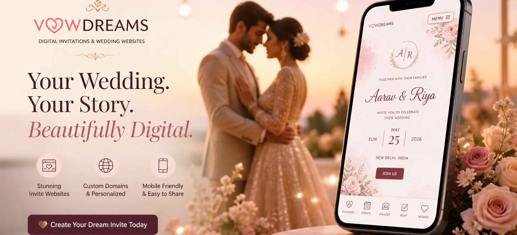 Create Your Dream Moments Invite Website in Minutes